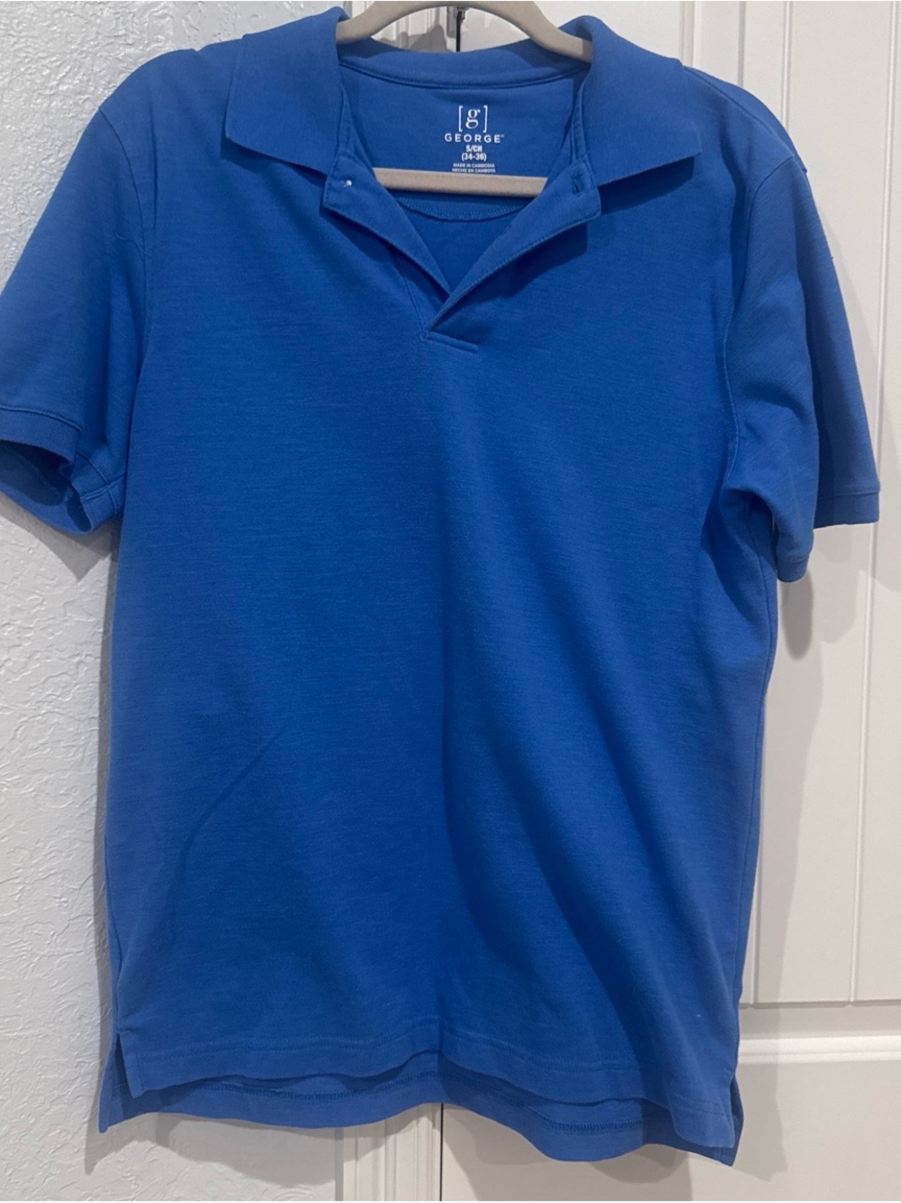 George Men's Short-Sleeve Polo in Royal Blue